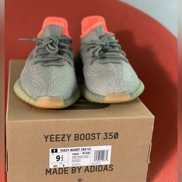 Adidas Yeezy Boost 350 V2 Gray with Orange Accents - Picture 1 of 5